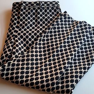 Worthington black Ivory hexagon jacquard crop pants 14